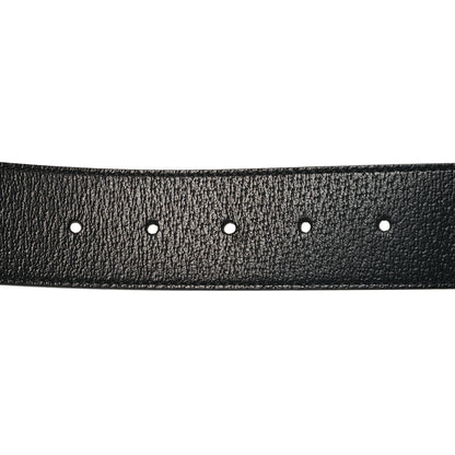 Gucci Textured Dollar Calfskin Nickel Double G 40mm Belt 85 34 Black 85/34 Black 3 of 5