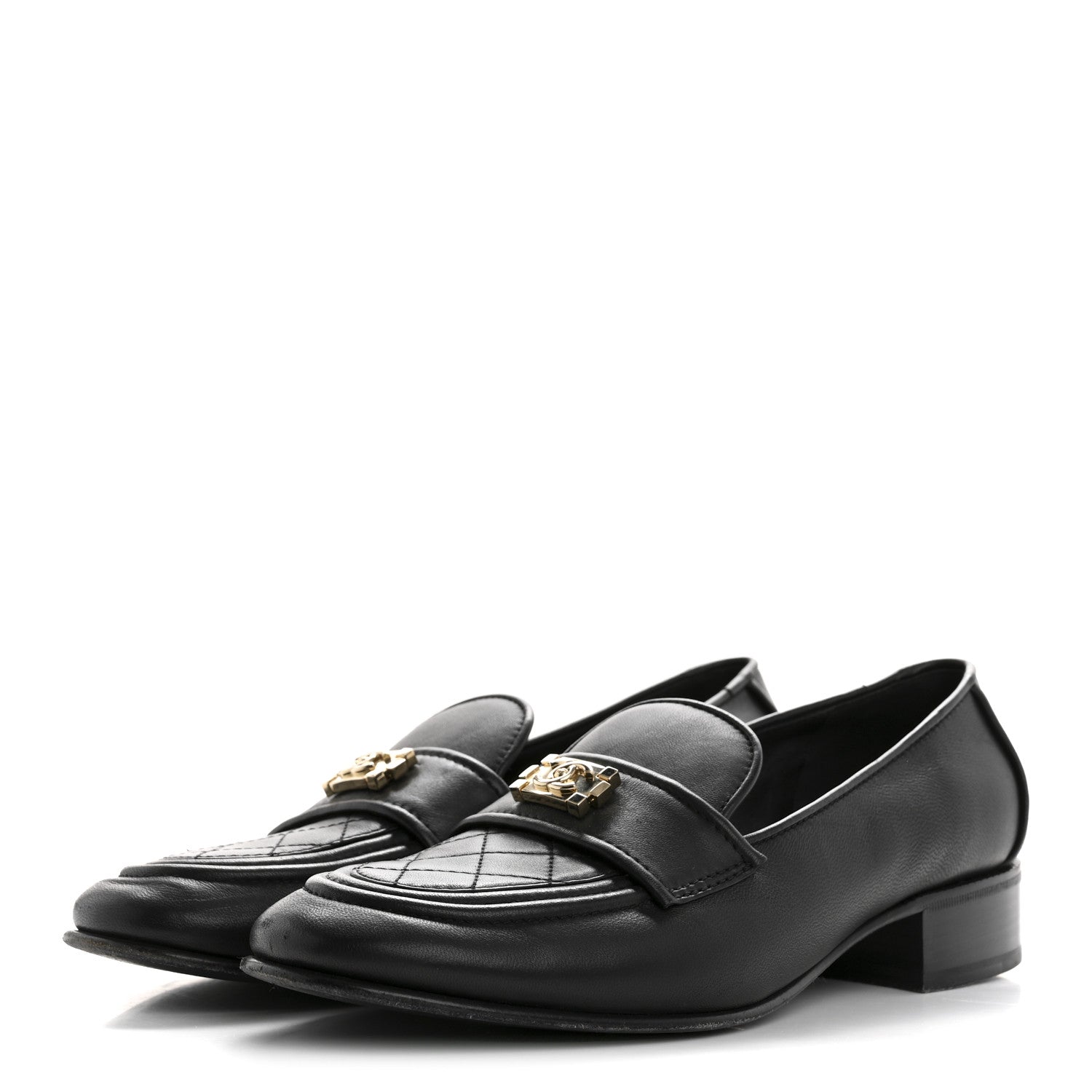 Chanel Lambskin Quilted Boy Loafers 39.5 Black 4 of 11
