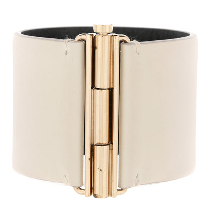 Chanel Calfskin Crystal Pearls Coronation Cuff M White 3 of 5