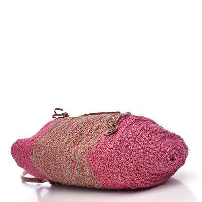 Balenciaga Raffia Panier Two-Toned Raffia Tote Pink Natural 4 of 12