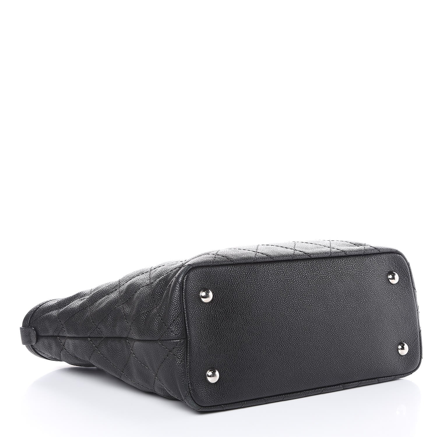 Chanel Grained Calfskin Quilted Small Daily Shopping Tote Black 4 of 14