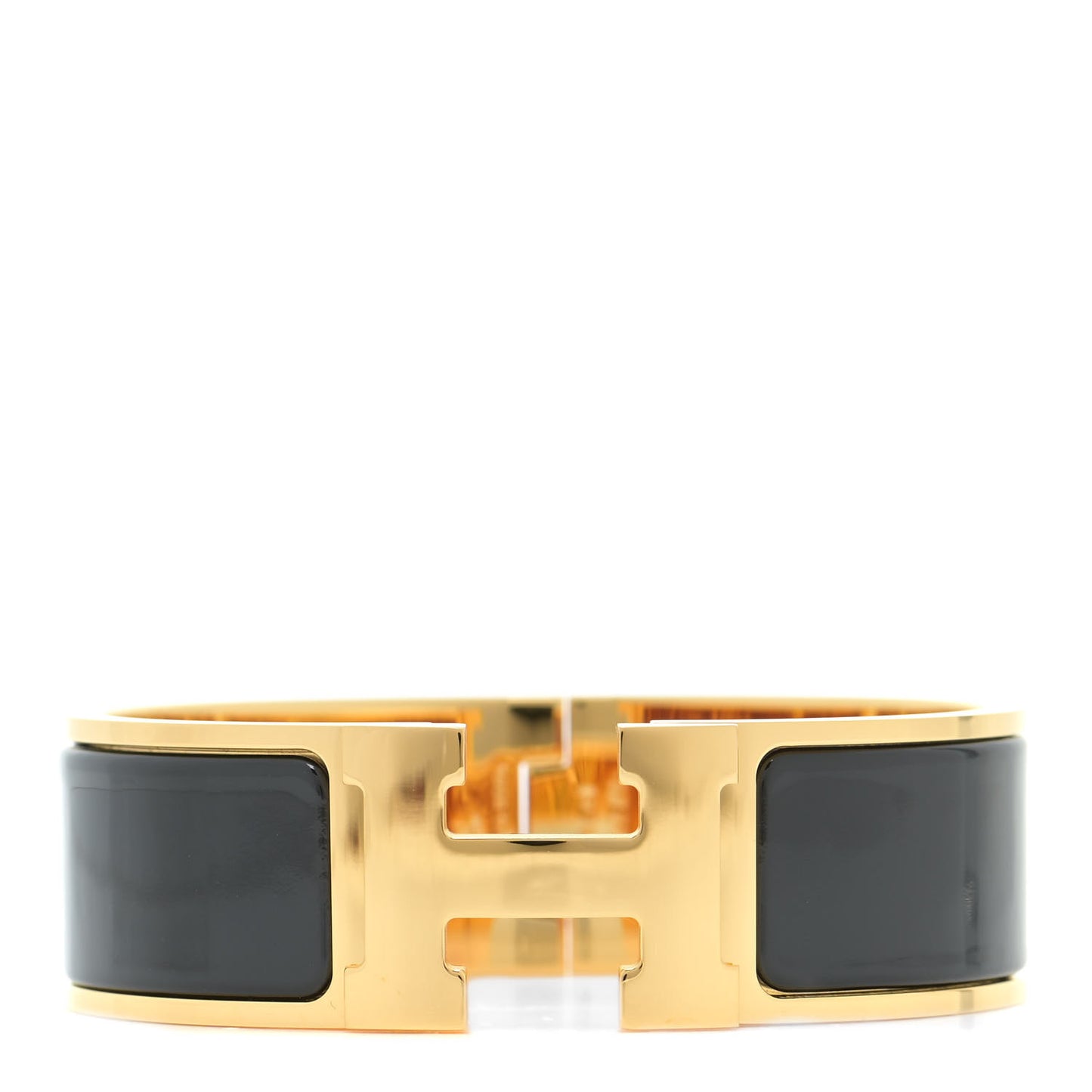 Enamel Wide Clic Clac H Bracelet GM Black