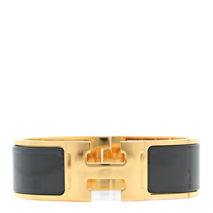 Hermes Enamel Wide Clic Clac H Bracelet GM Black 1 of 6