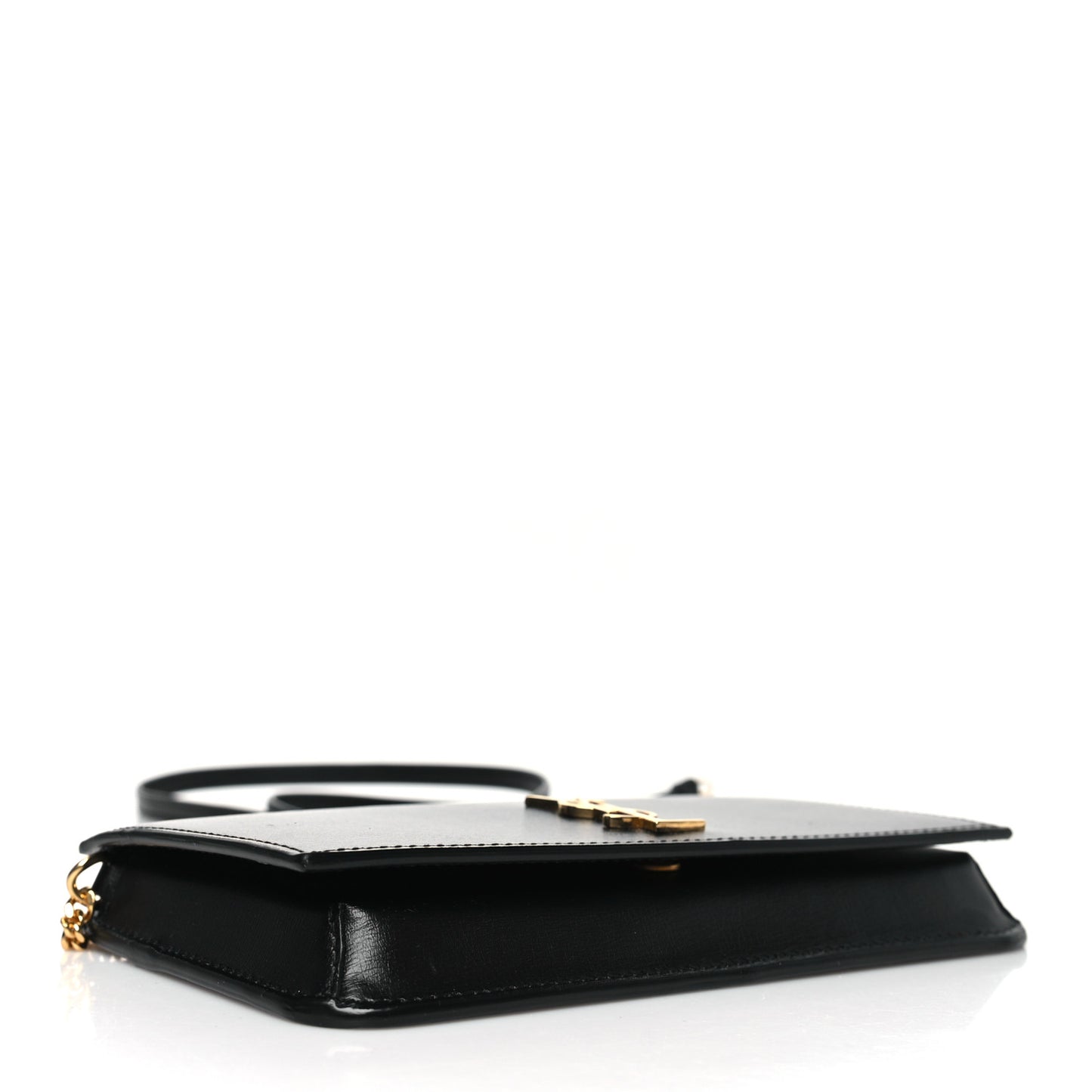 Grained Calfskin Monogram Phone Holder Crossbody Black