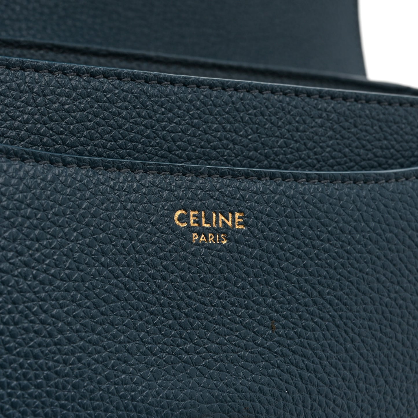 Grained Calfskin Small 16 Top Handle Bag Petrol