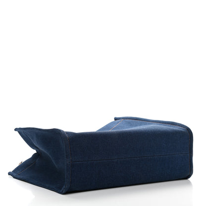 Celine Denim Horizontal Cabas Navy Tan 4 of 9
