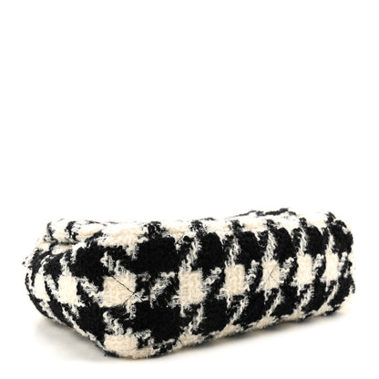 Chanel Tweed Quilted Medium Chanel 19 Flap Black Ecru White 4 of 10