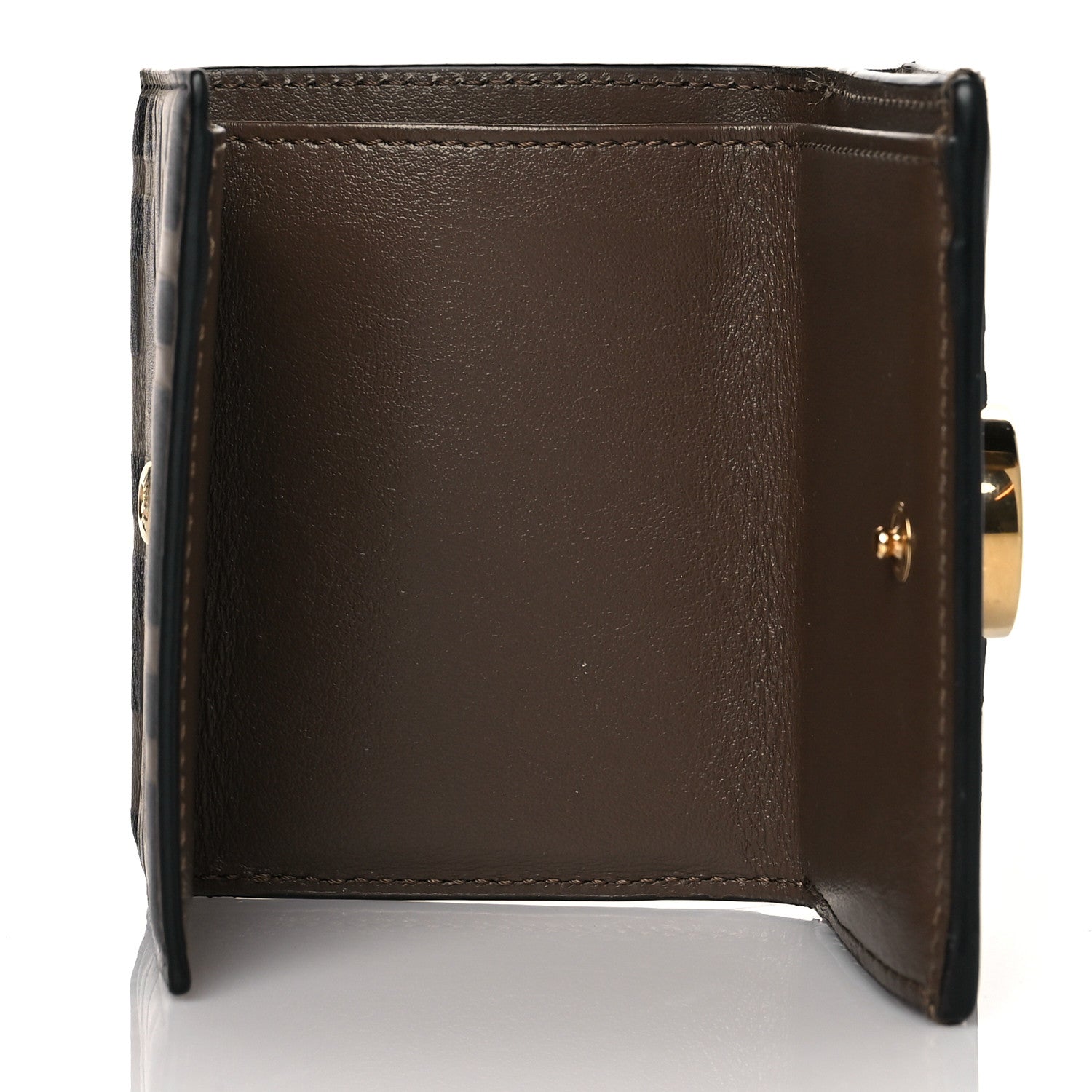 Fendi Vitello Soft F is Fendi Bi-Color FF 1974 Embossed Micro Tri-Fold Envelope Wallet Maya Black 5 of 7