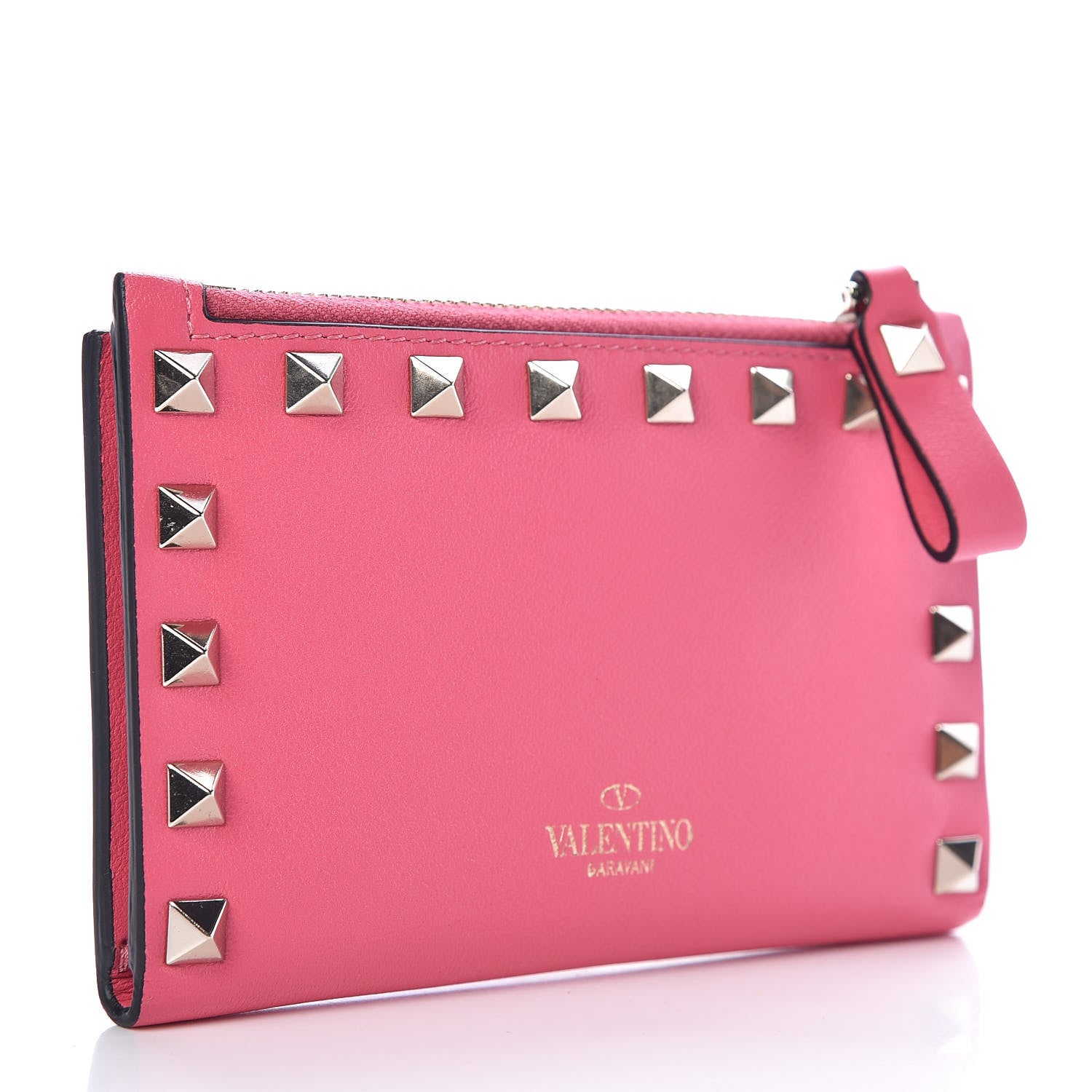 Valentino Garavani Vitello Rockstud Coin Case Card Holder Shadow Pink 3 of 8