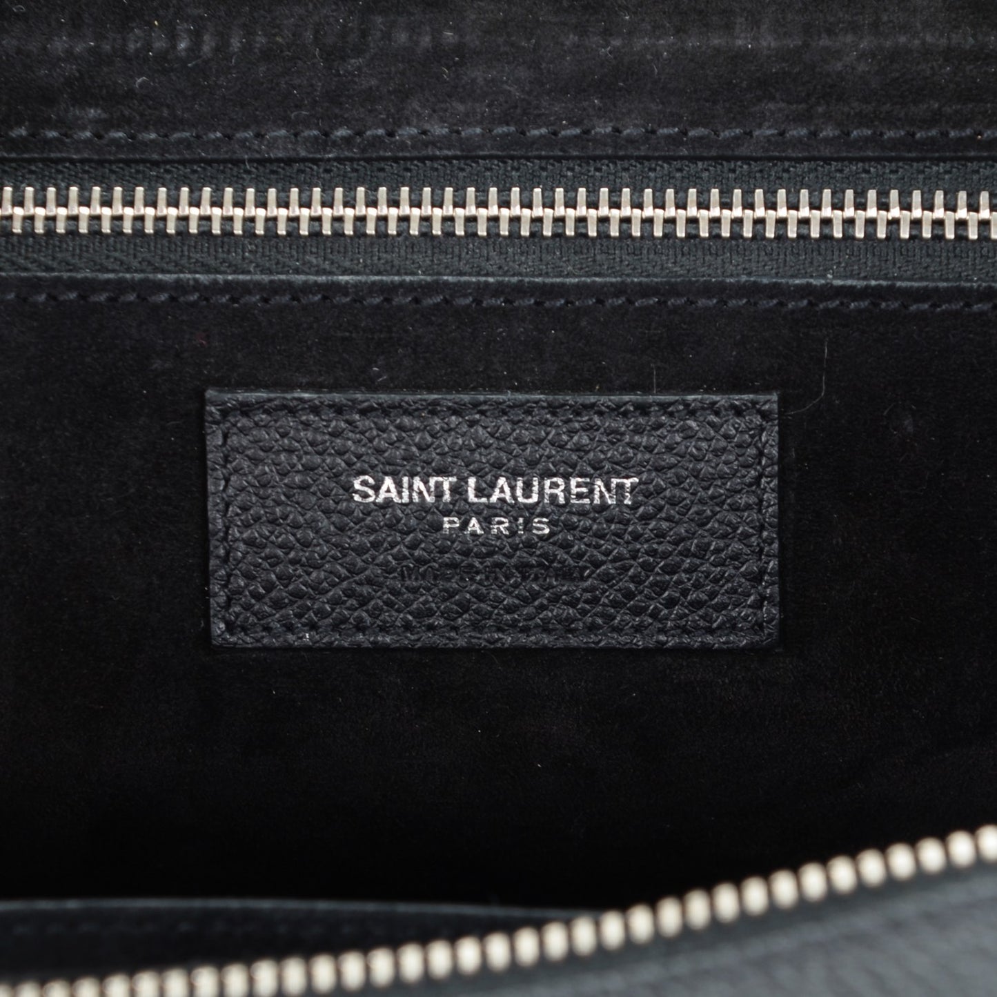 Grained Calfskin Small Cabas Rive Gauche Black