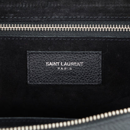 Saint Laurent Grained Calfskin Small Cabas Rive Gauche Black 6 of 7