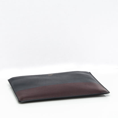 Celine Smooth Calfskin Perforated Bi-Color Clutch Pouch Navy Blue 4 of 8