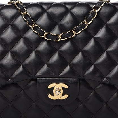 Chanel Lambskin Quilted Jumbo Single Flap Black 10 of 12
