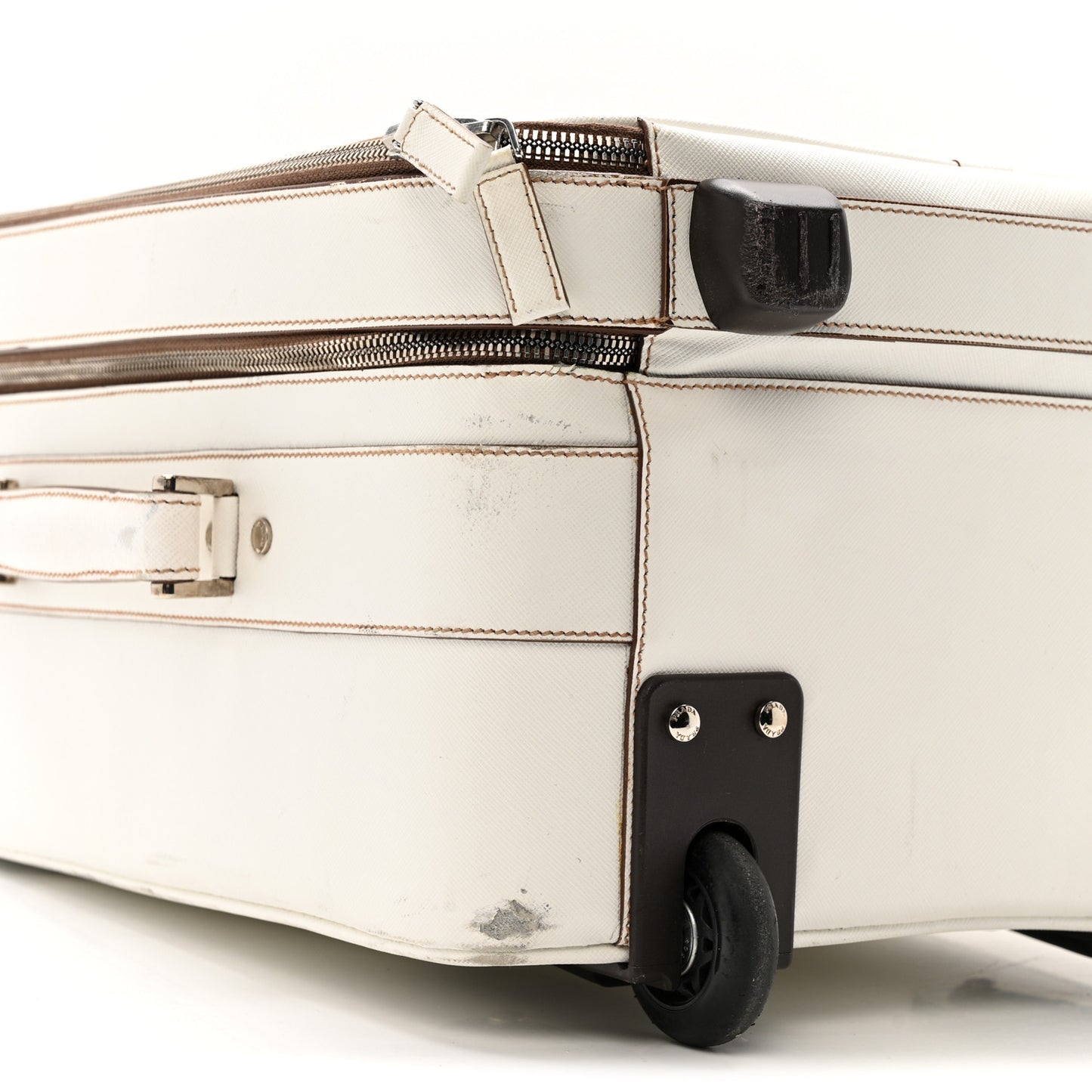 Saffiano Travel Trolley Luggage White