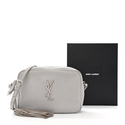 Saint Laurent Lambskin Monogram Lou Camera Bag Granite 13 of 13