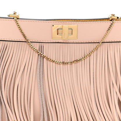 Fendi Nappa Fringe Small Peekaboo I SEE U East West Chain Satchel Rosa Quarzo 8 of 11
