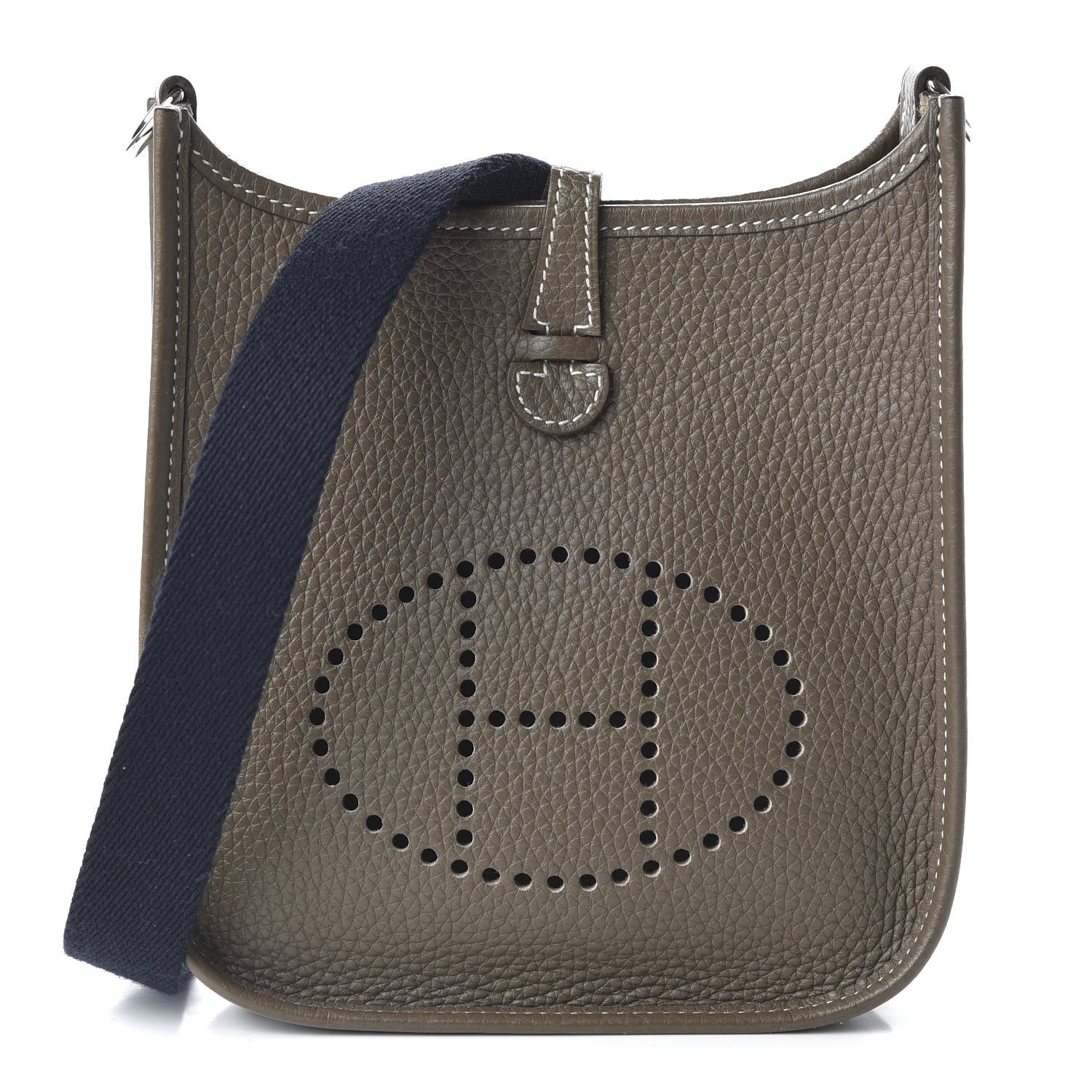 Hermes Taurillon Clemence Amazone Evelyne TPM Etoupe Bleu Indigo 1 of 10