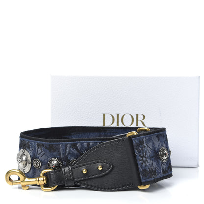 Christian Dior Canvas Embroidered Studded KaleiDiorscopic Adjustable Shoulder Strap Blue 6 of 6