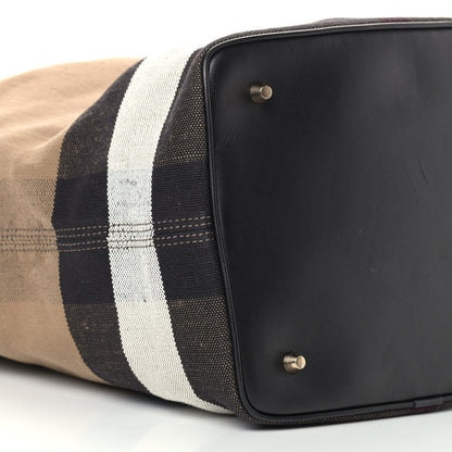 Burberry Canvas Mega Check Medium Ashby Hobo Black 9 of 12