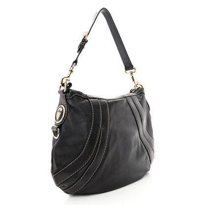 Gucci Calfskin Crest Boule Hobo Black 3 of 15