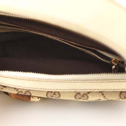 Gucci Monogram Bamboo Horsebit Hobo Off White 5 of 9