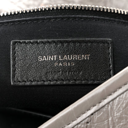 Saint Laurent Crinkled Calfskin Matelasse Monogram Medium Niki Chain Satchel Fog 5 of 9