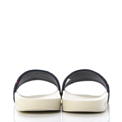 Gucci Terry Cloth GG Monogram Slide Sandals 36 Blue Red 6 of 9
