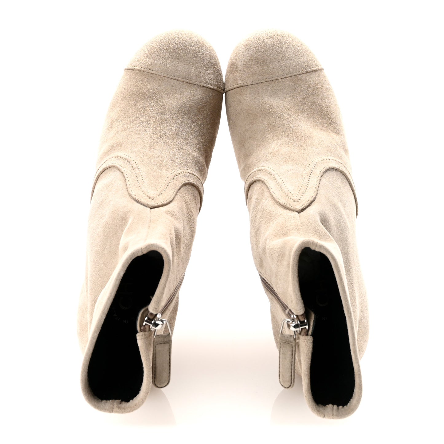 Suede Calfskin Platform Short Boots 40 Beige