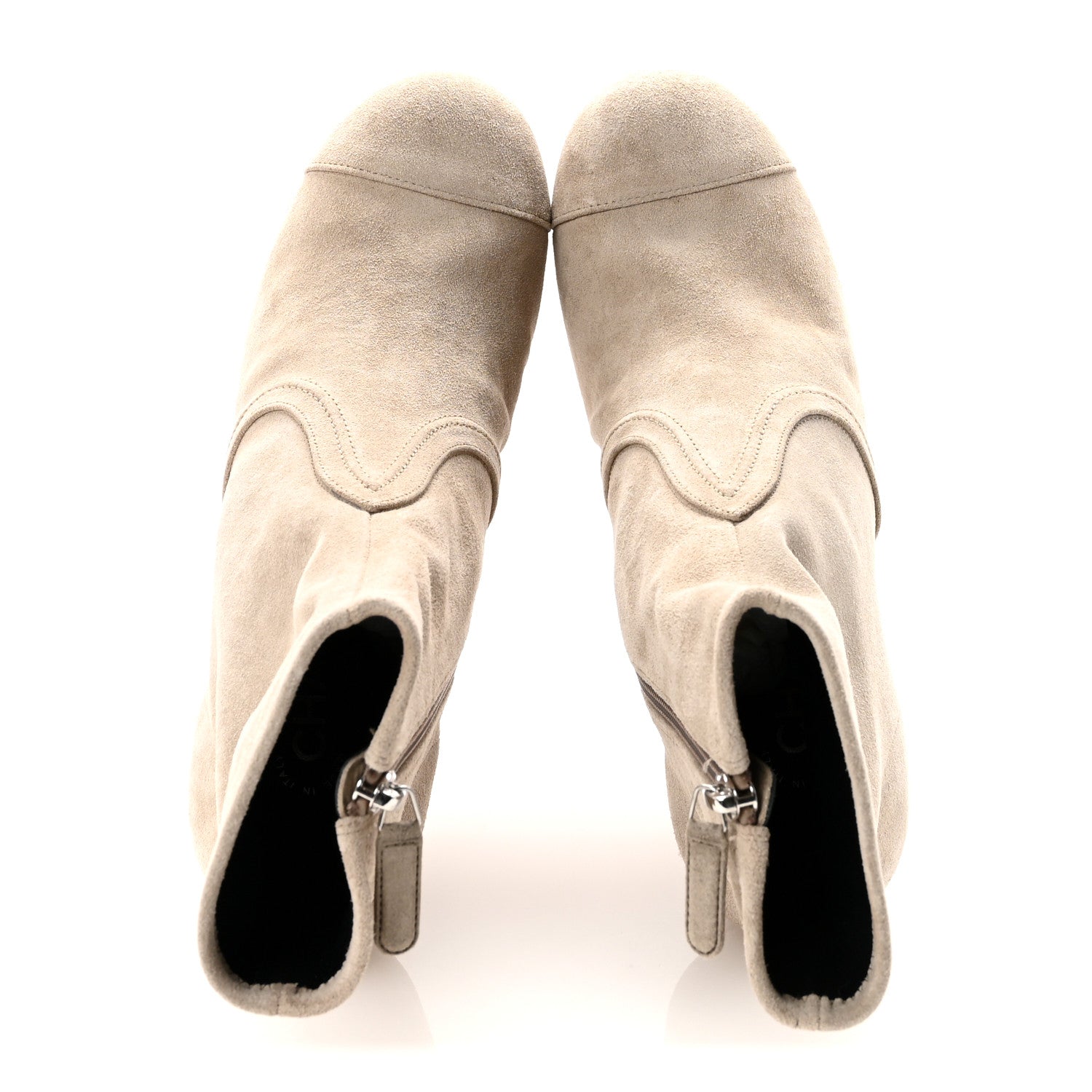 Chanel Suede Calfskin Platform Short Boots 40 Beige 2 of 10
