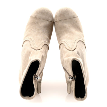 Chanel Suede Calfskin Platform Short Boots 40 Beige 2 of 10