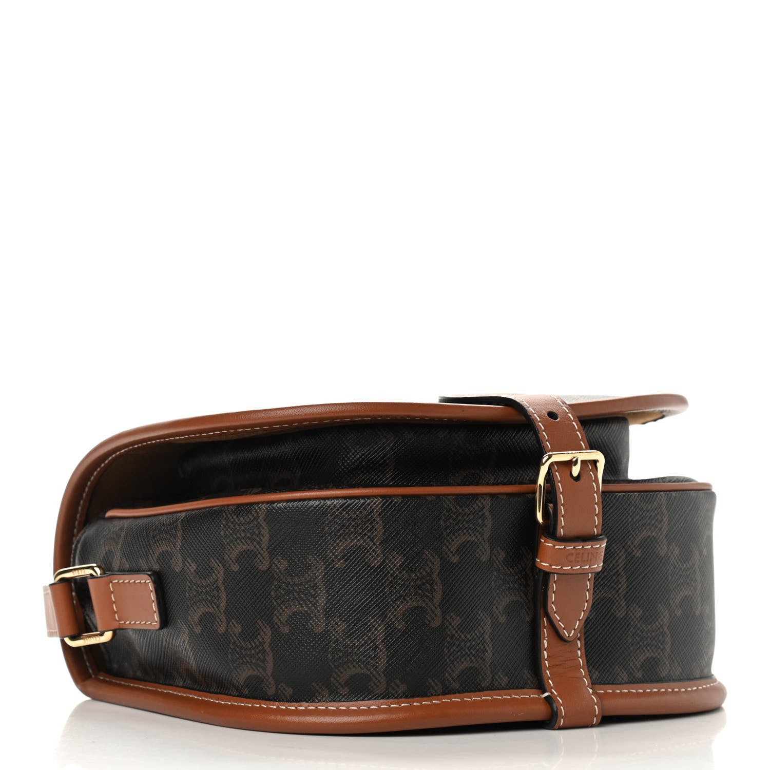Celine Triomphe Canvas Medium Folco Bag Tan 4 of 8