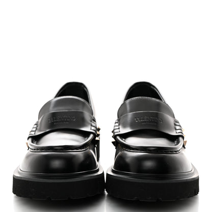 Valentino Garavani Calfskin Rockstud Loafers 38.5 Black 2 of 9