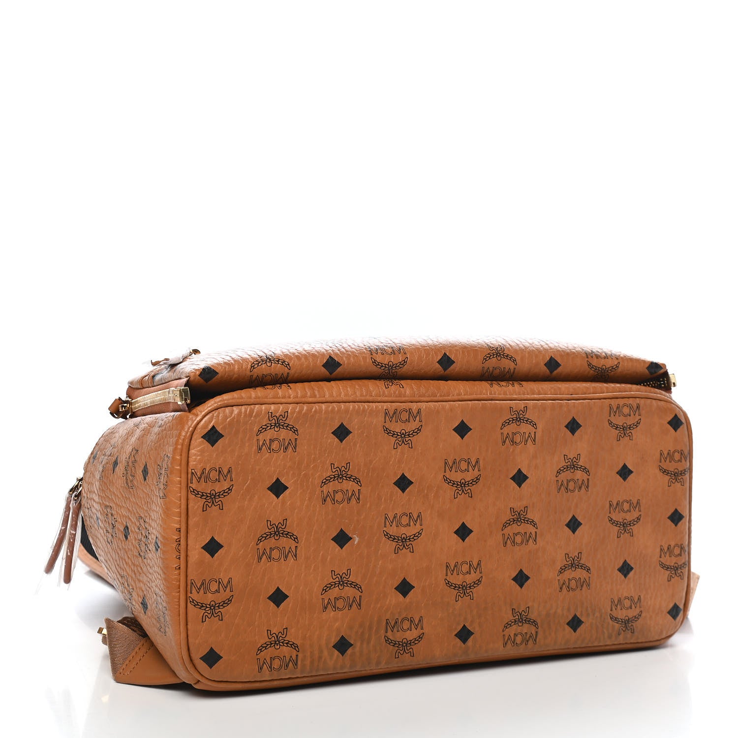 MCM Visetos Studded Medium Dual Stark Backpack Cognac 3 of 9