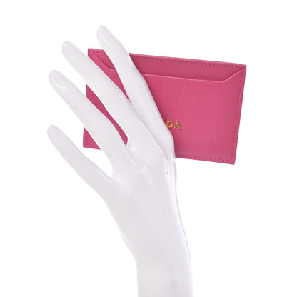Prada Vitello Move Metal Card Case Fuxia 2 of 7