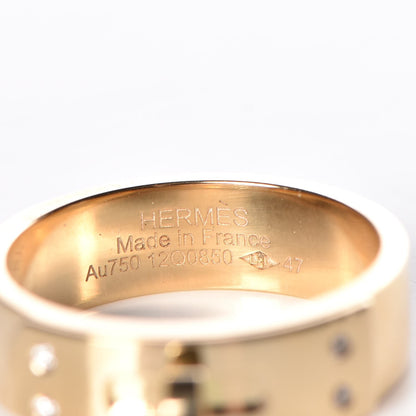 Hermes 18K Yellow Gold Diamond Kelly Ring Small 47 4 5 of 6