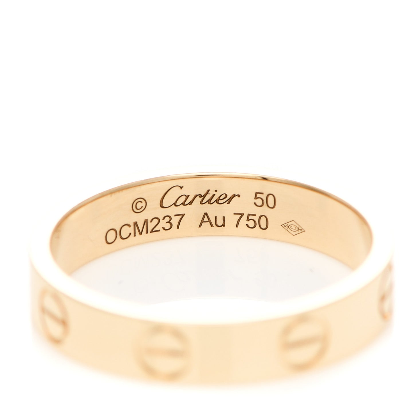 18K Yellow Gold 3.5mm LOVE Wedding Band Ring 50 5.25