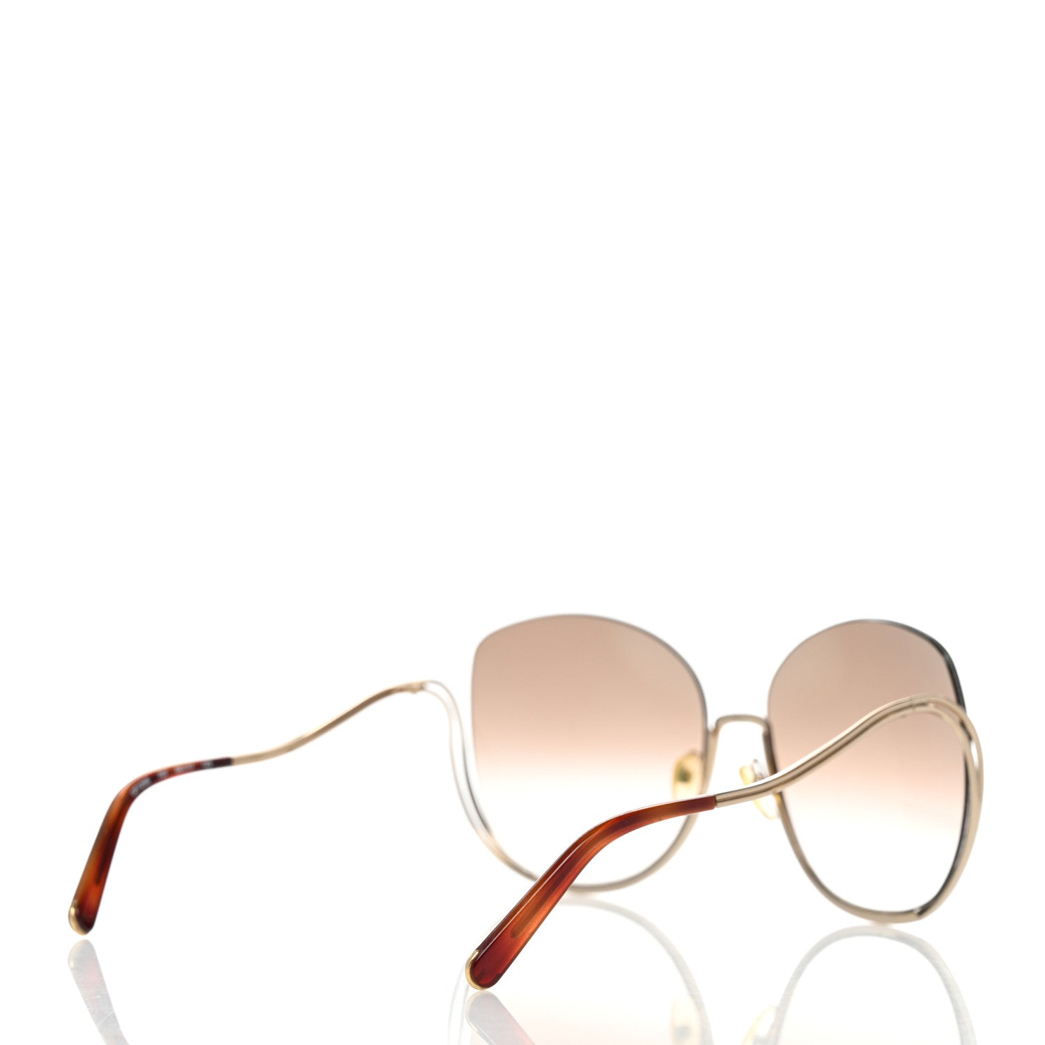 Chloe Oversized Round Milla Sunglasses CE125S Gold Havana 4 of 7