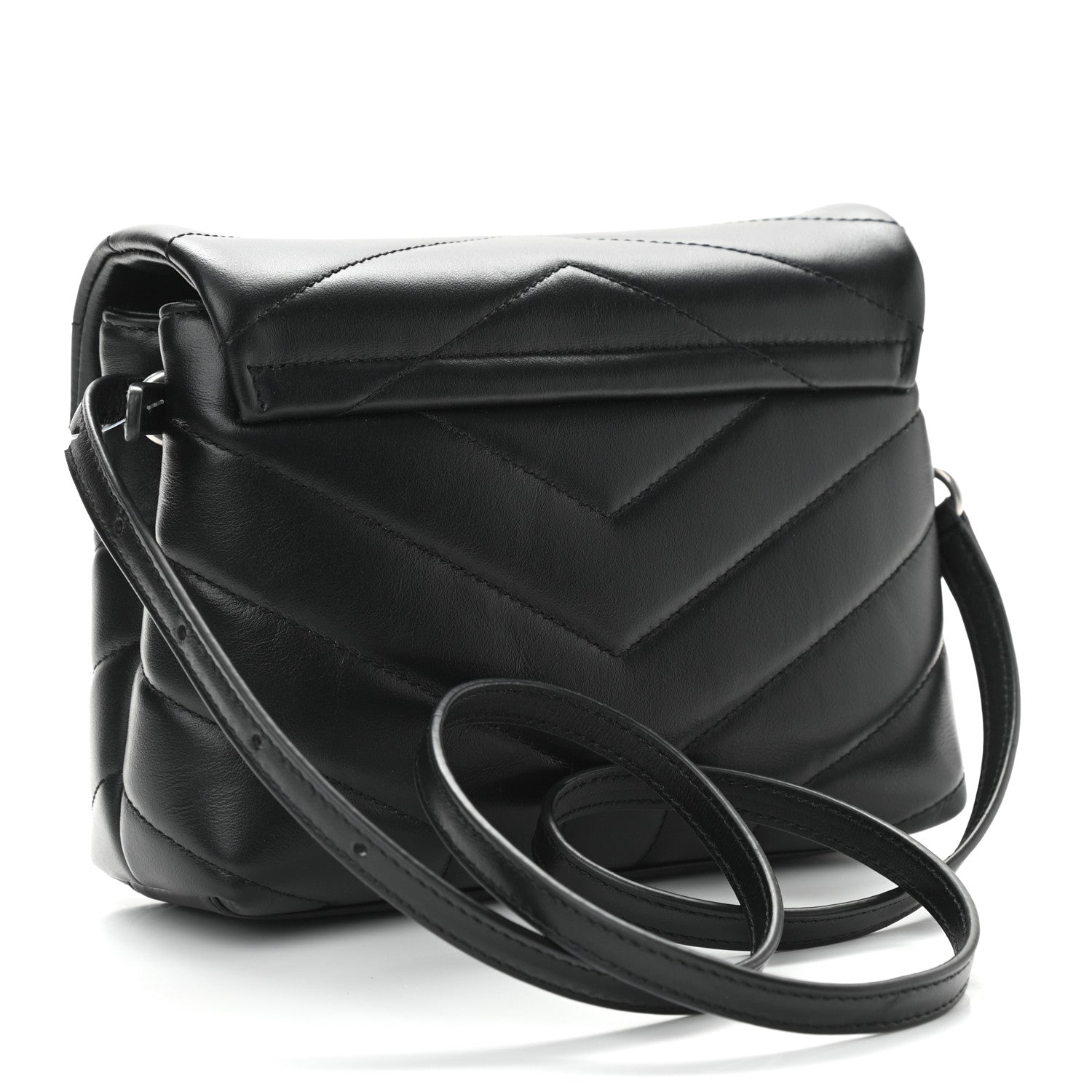 Saint Laurent Calfskin Y Quilted Monogram Toy Loulou Crossbody Bag Black 3 of 11