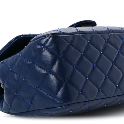 Chanel Lambskin Quilted Strass Flap Dark Blue 10 of 11