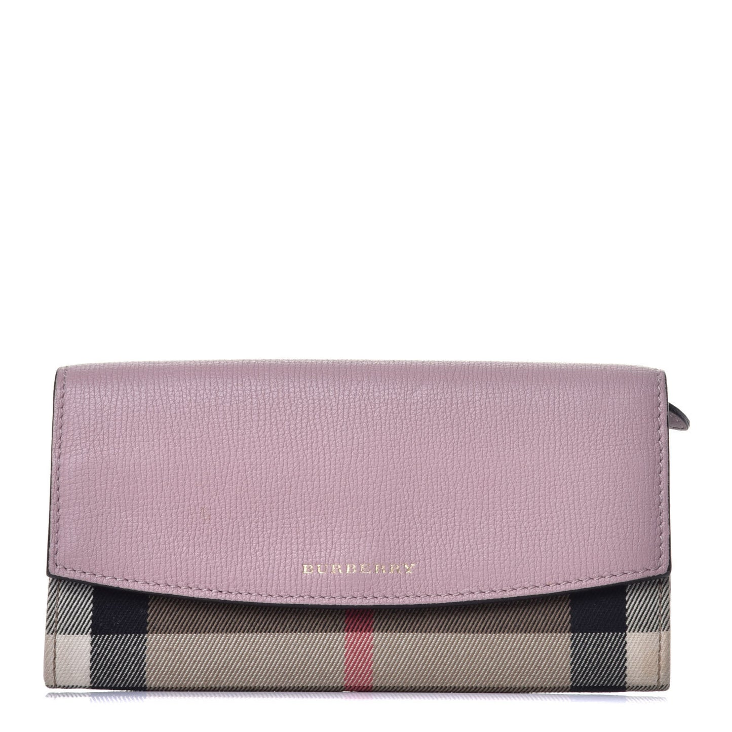 Calfskin House Check Porter Continental Wallet Pale Orchid