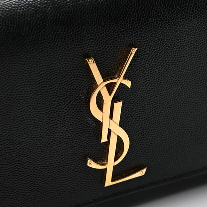Saint Laurent Grain De Poudre Small Monogram Kate Satchel Black 9 of 11