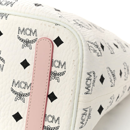 MCM Visetos Medium Liz Reversible Shopper Tote White Soft Pink 19 of 22