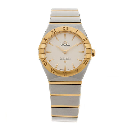 Omega Stainless Steel 18K Yellow Gold 28mm Constellation Quartz Watch Silver 131.20.28.60.02.002 1 of 5