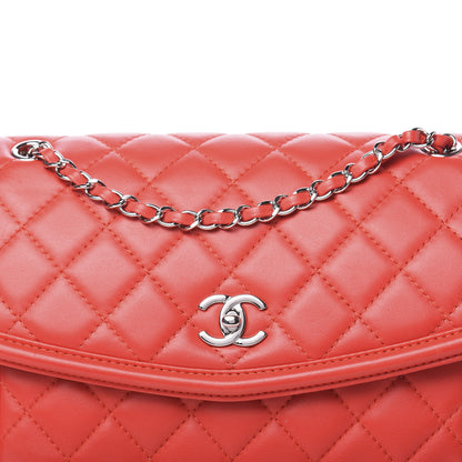 Chanel Lambskin Quilted Large Geometric Flap Red 10 of 16