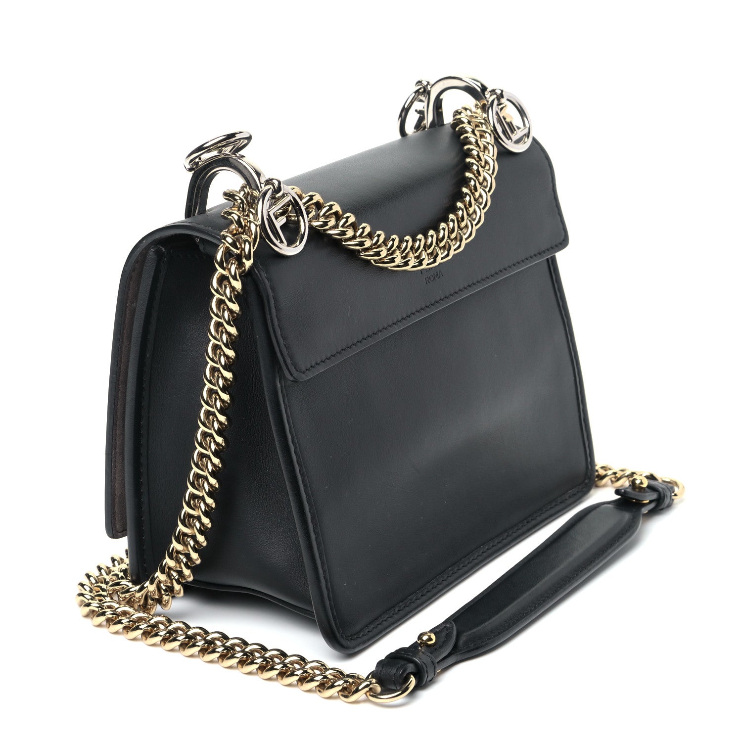 Fendi Vitello Century Opaco F is Fendi Small Kan I Shoulder Bag Black 2 of 5