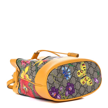 Gucci GG Supreme Monogram Flora Small Ophidia Bucket Bag Beige Multicolor Crop 4 of 13