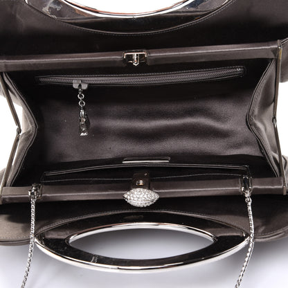 Judith Leiber Satin Crystal Framed Evening Clutch Silver 4 of 4