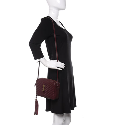Saint Laurent Calfskin Matelasse Monogram Lou Camera Bag Dark Rouge 2 of 10