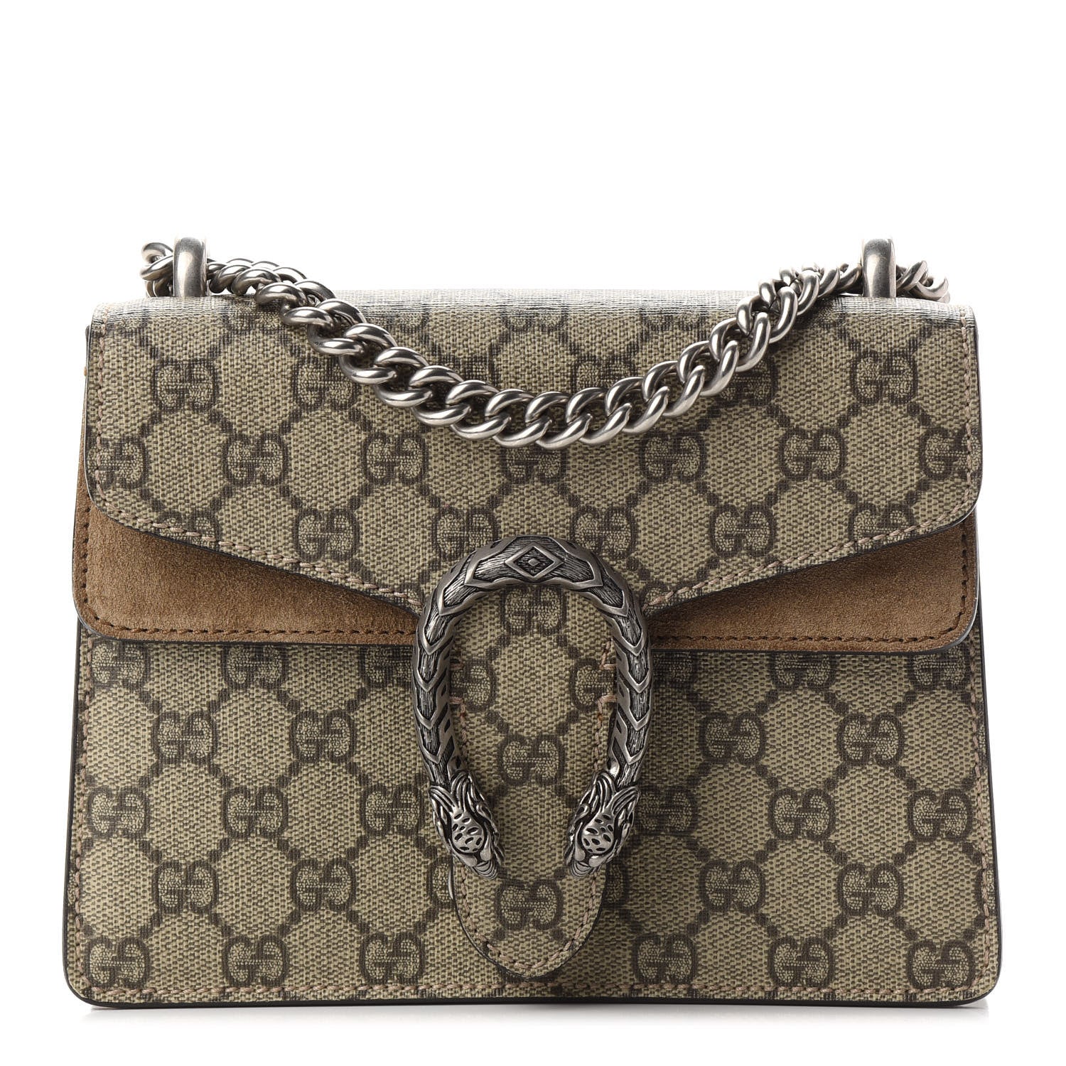 Gucci GG Supreme Monogram Mini Dionysus Shoulder Bag Taupe 1 of 10