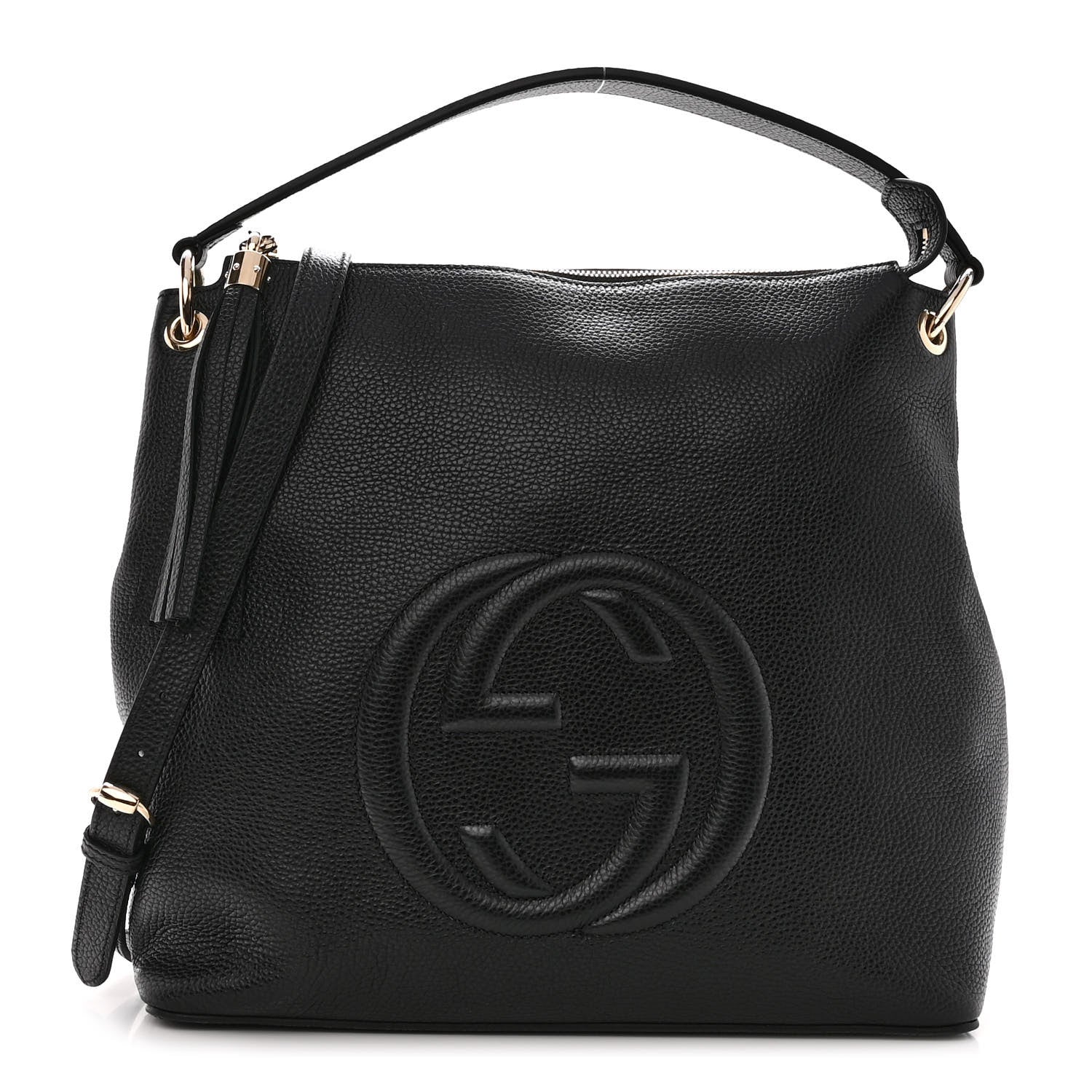 Gucci Pebbled Calfskin Large Soho Hobo Black 1 of 9